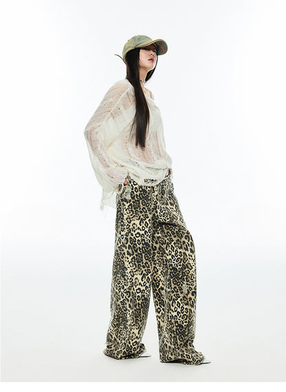 Leopard Print Straight-Leg Pants - CHINASQUAD