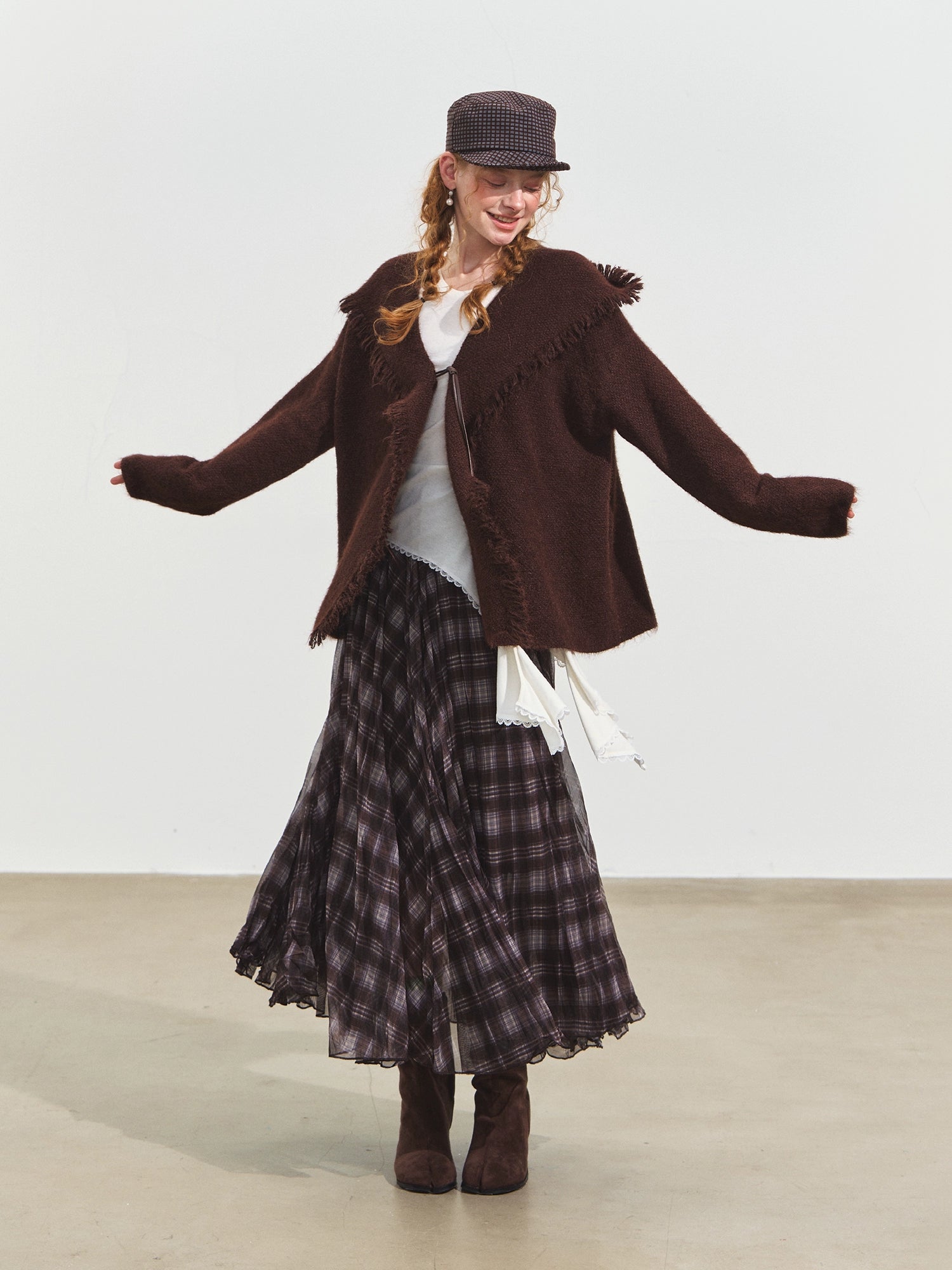 Fringed Hooded Cardigan
