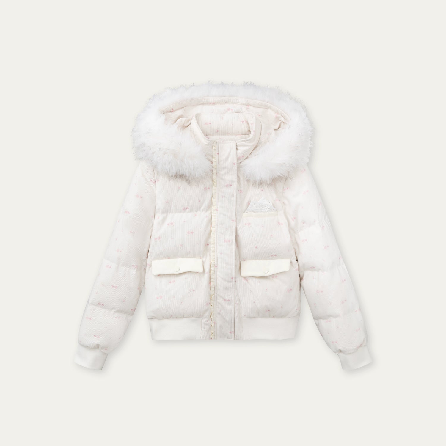 White Fur-Collar Duck Down Jacket