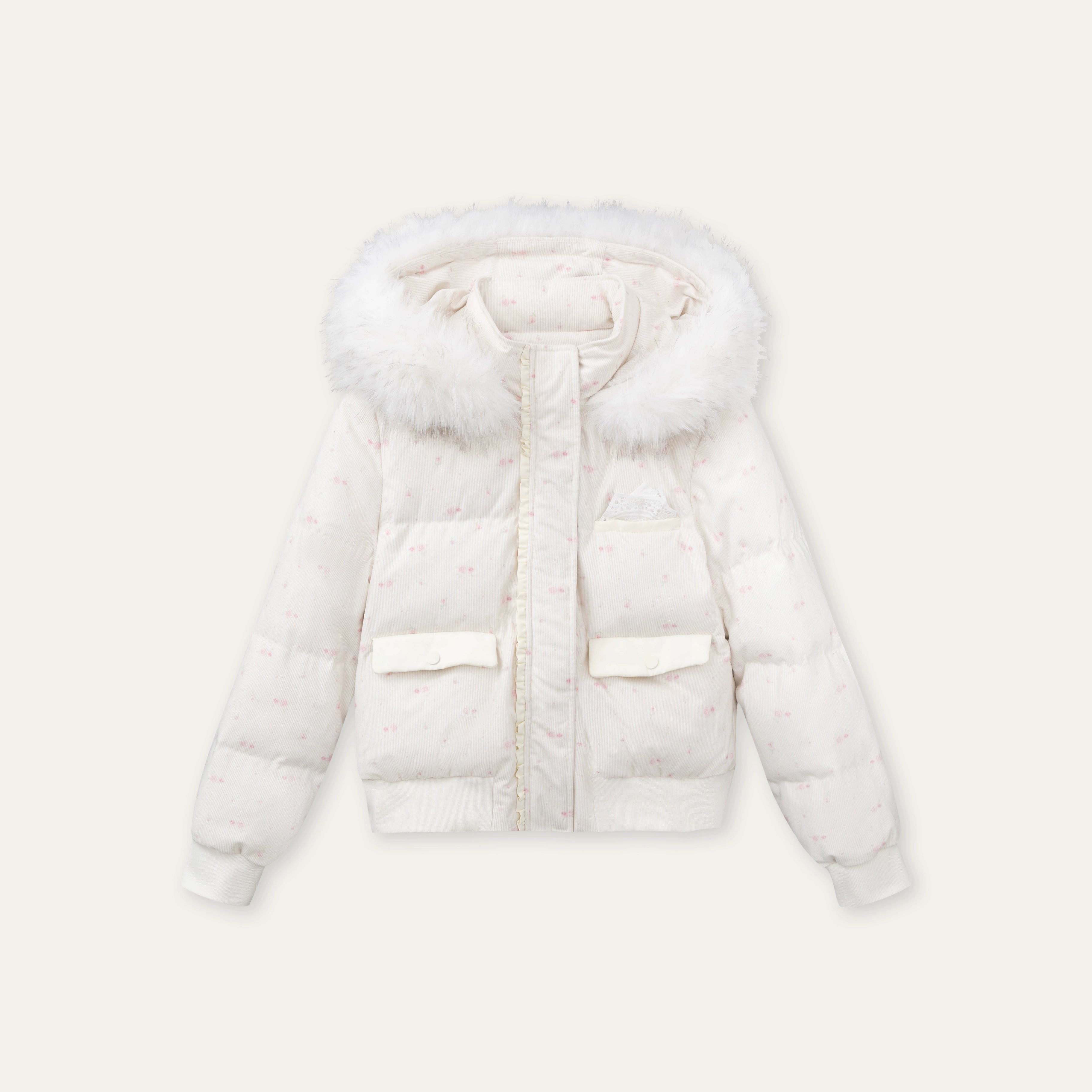 White Fur-Collar Duck Down Jacket