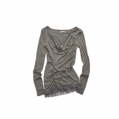 Mesh Double-Layer Ruched Base Layer