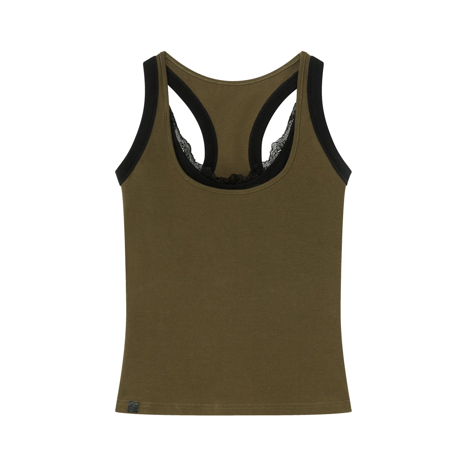 Layered Lace Trim Racerback Tank Top