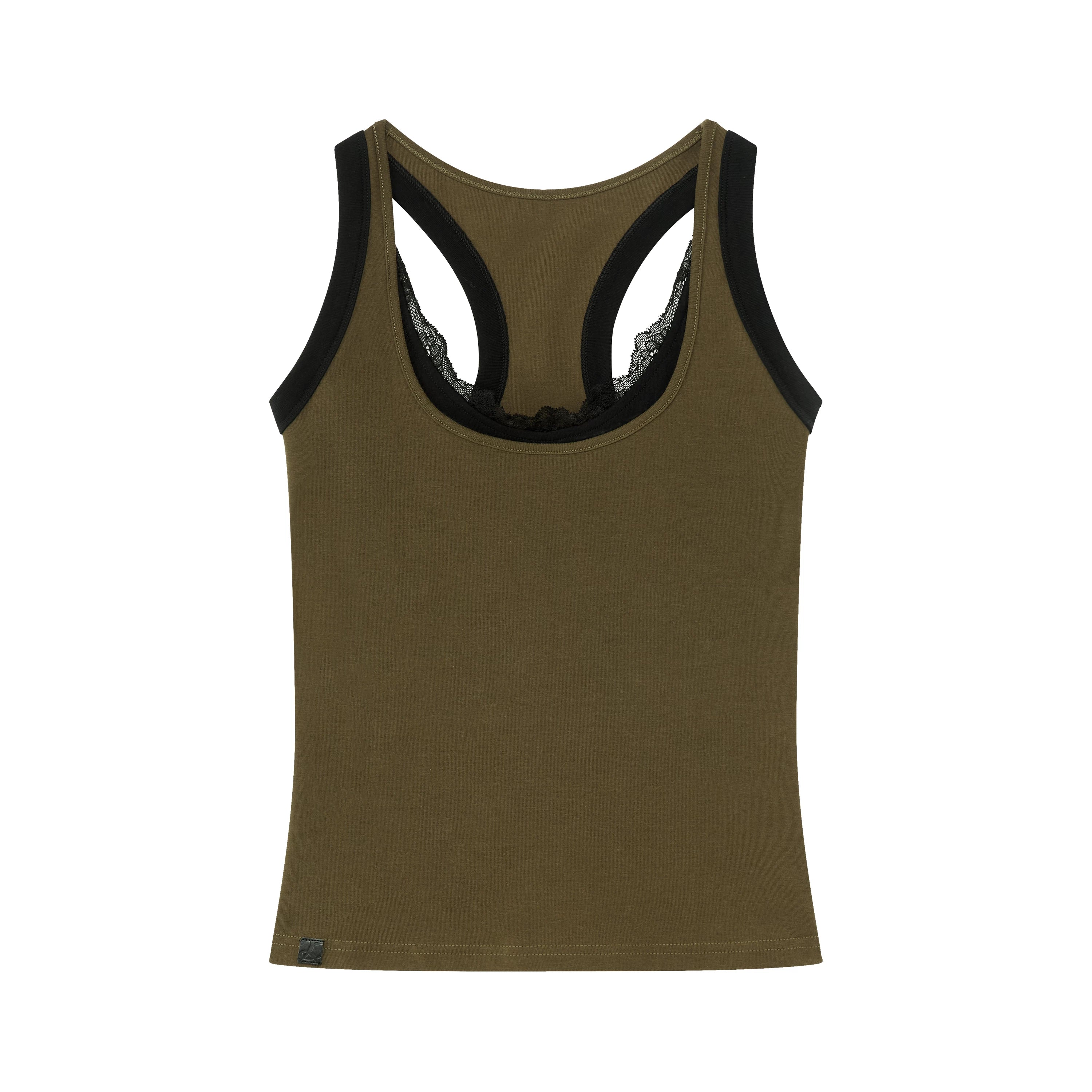 Layered Lace Trim Racerback Tank Top