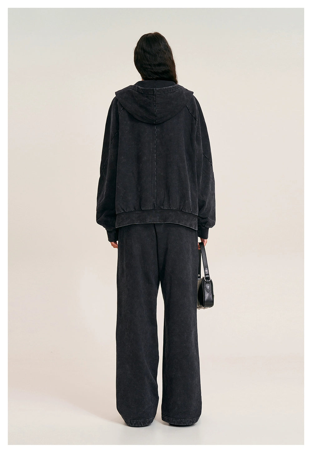 Washed Wide-Fit Zip-up Hoodie
