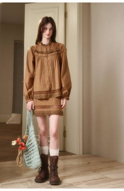 Cosagach Little World Cotton Shirt &amp; Skirt Set