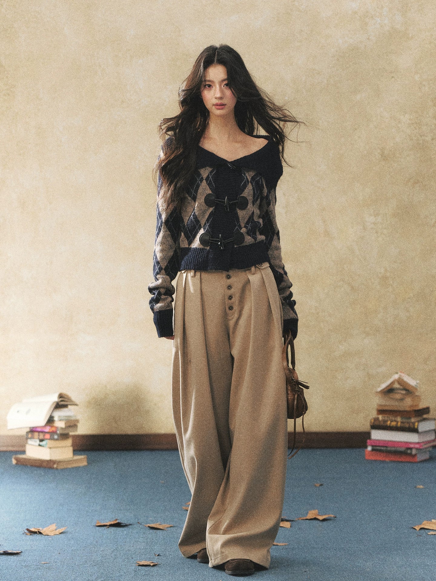 Vintage Two-Tone Toggle Knit Sweater