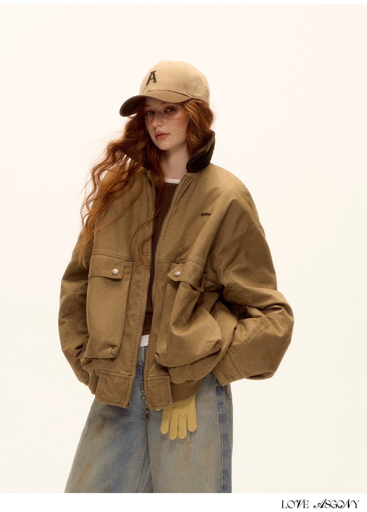 Asgony Retro Contrast Lettering Baseball Cap