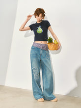 Pearl Bow Fruity Slim-fit Short Sleeve T-shirt - CHINASQUAD