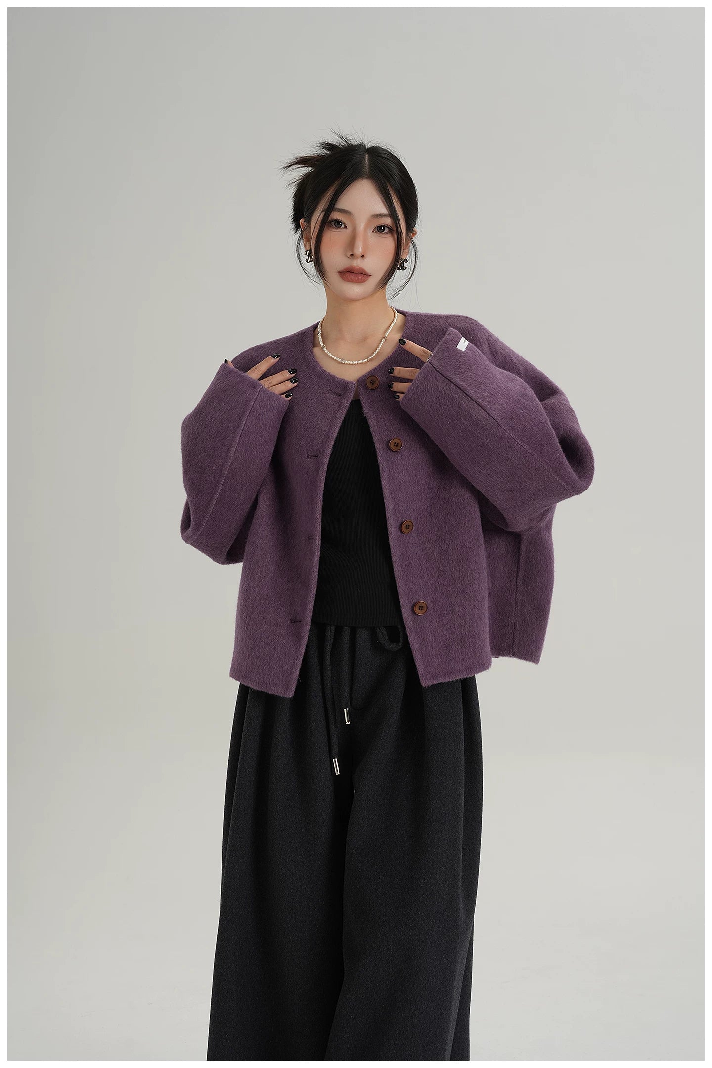 Relaxed-Fit Cropped Double-Faced Wool Jacket
