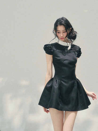 Liliane Ballroom Puff-Sleeve Mini Dress