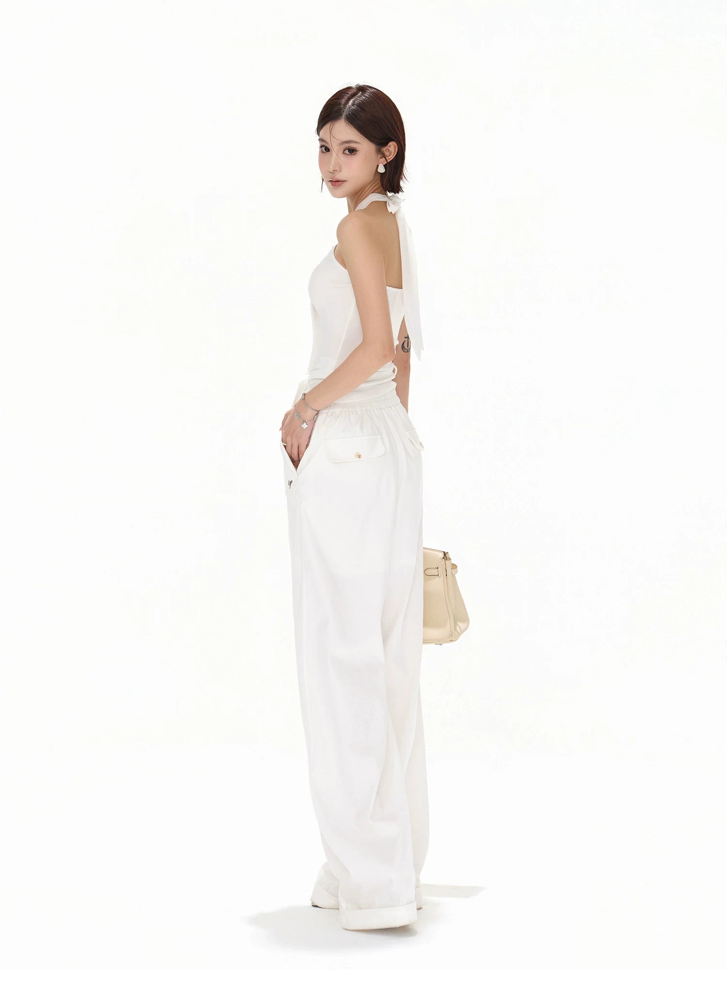 Minimalist Halter Tie Knit Bustier