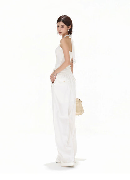 Minimalist Halter Tie Knit Bustier