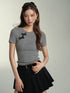 Gray & White Bowknot 2-in-1 Knitted T-shirt - CHINASQUAD