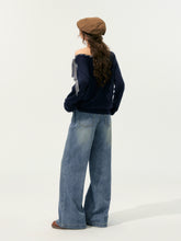 Lace Printed Wide-Leg Jeans - CHINASQUAD