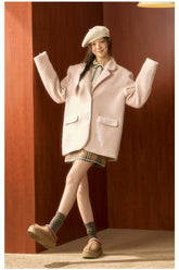 Pink Wool Blazer Jacket - CHINASQUAD