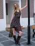 2TH DESIRE Deconstructed Vintage Check Halter Midi Dress – view 13