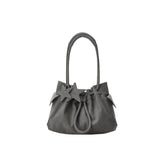 Pebbled Leather Drawstring Cloud Shoulder Bag ECODAY