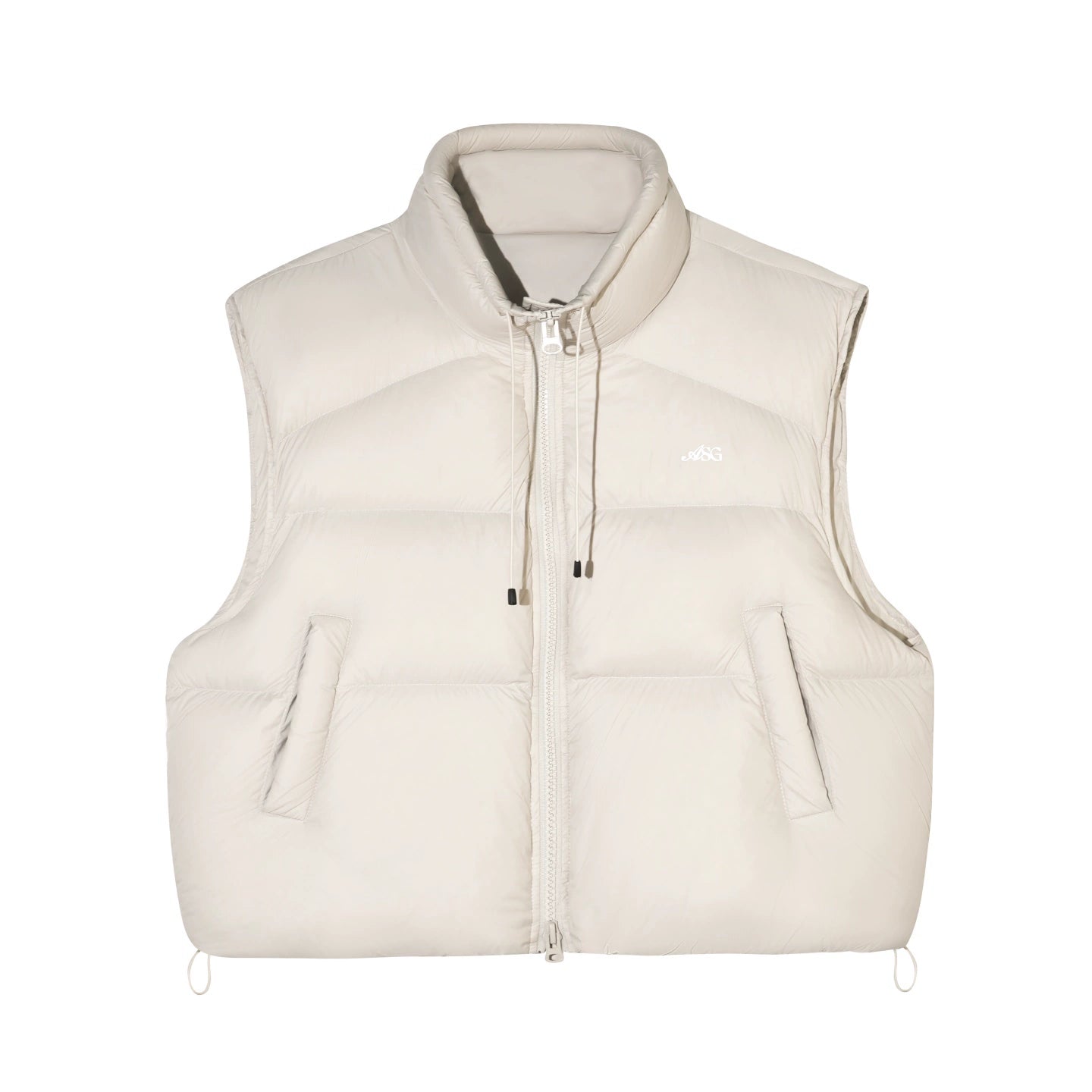 White Duck Down Puffer Stand-Collar Vest