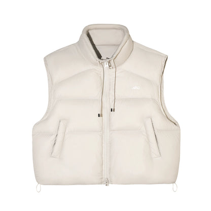 White Duck Down Puffer Stand-Collar Vest