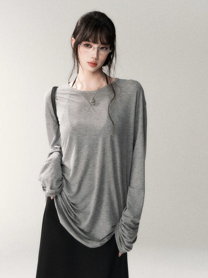Luxe Lyocell Linen Relaxed Long Sleeve Tee