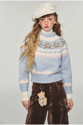 Retro Bear Crewneck Loose Sweater - CHINASQUAD