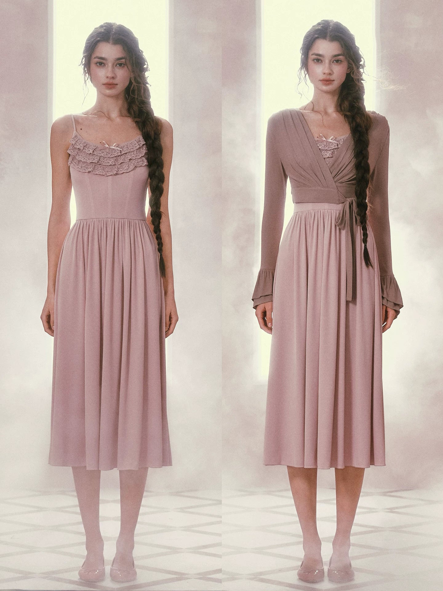 Pink Mist Ballet Knit Slip Dress