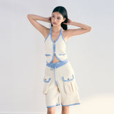 Woven Halter Neck Vest & Shorts Set - CHINASQUAD