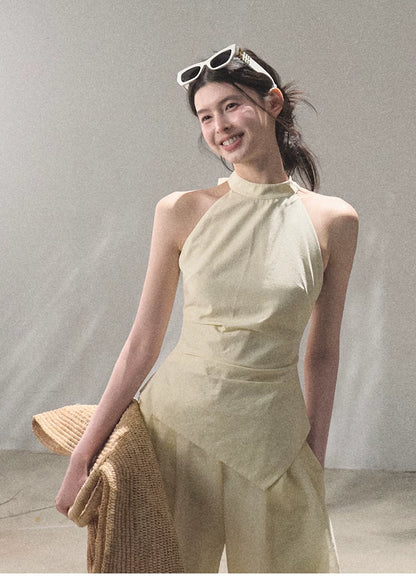 Afterglow waist-cinching Halter Camisole