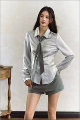 Grey Striped Suit Skort - CHINASQUAD