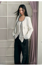 White Seashell Embroidered Jacket & Vest Set - CHINASQUAD