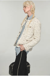 White Tweed Jacket & Shorts Set - CHINASQUAD