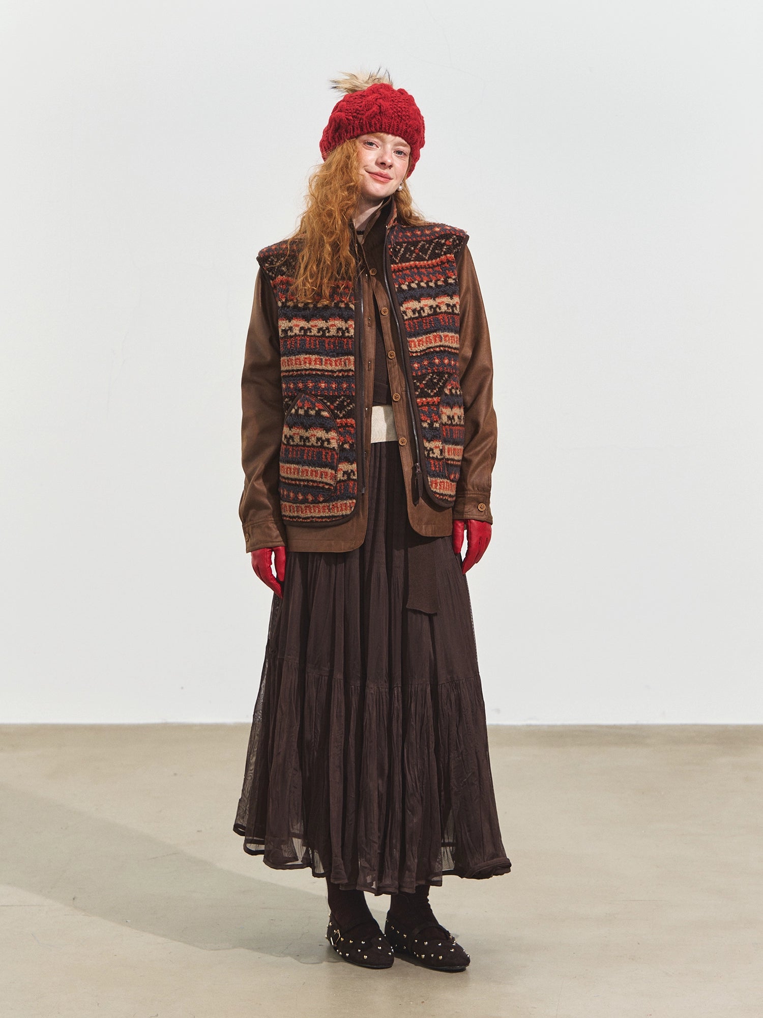 Fair Isle Fleece Knit Vest