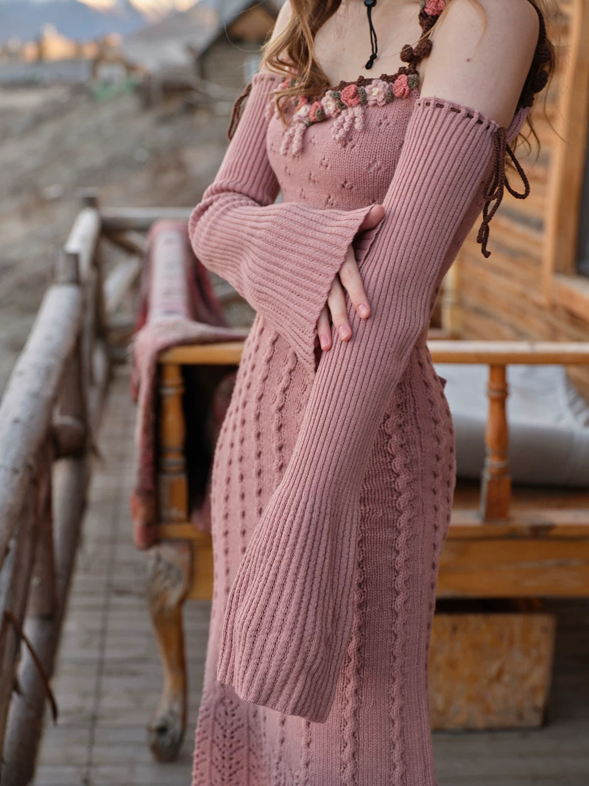 LaceMade Floral Juliet Vintage Knit Dress & Cardigan Set Cardigans / L LaceMade Floral Juliet Vintage Knit Dress & Cardigan Set Cardigans / L