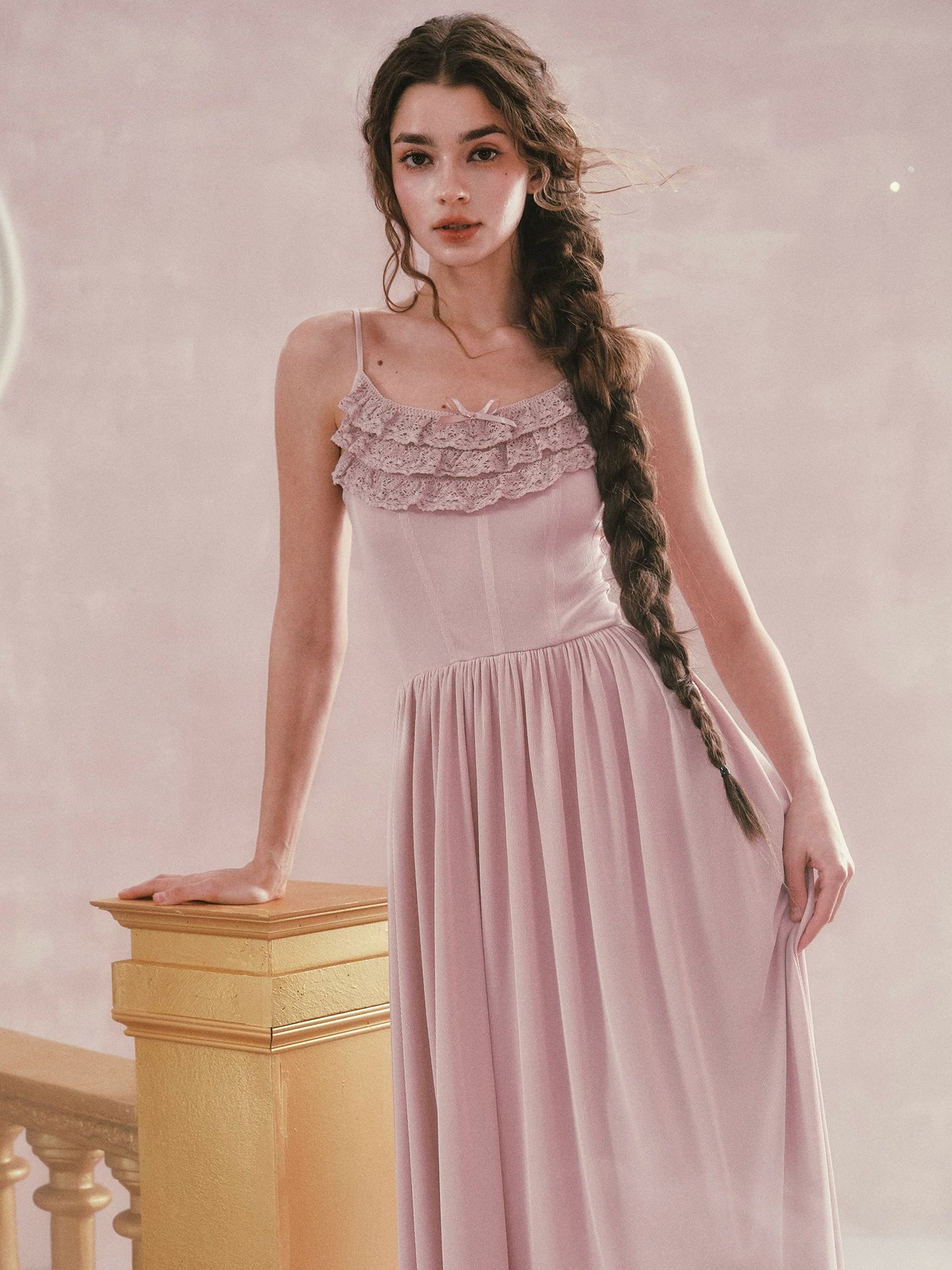 Pink Mist Ballet Knit Slip Dress