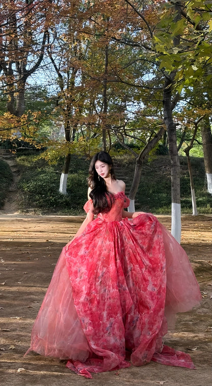 True Crimson Reverie Couture Gown