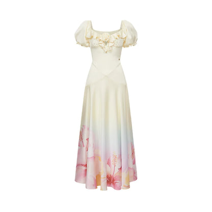 Puff-Sleeve Resort Maxi Dress