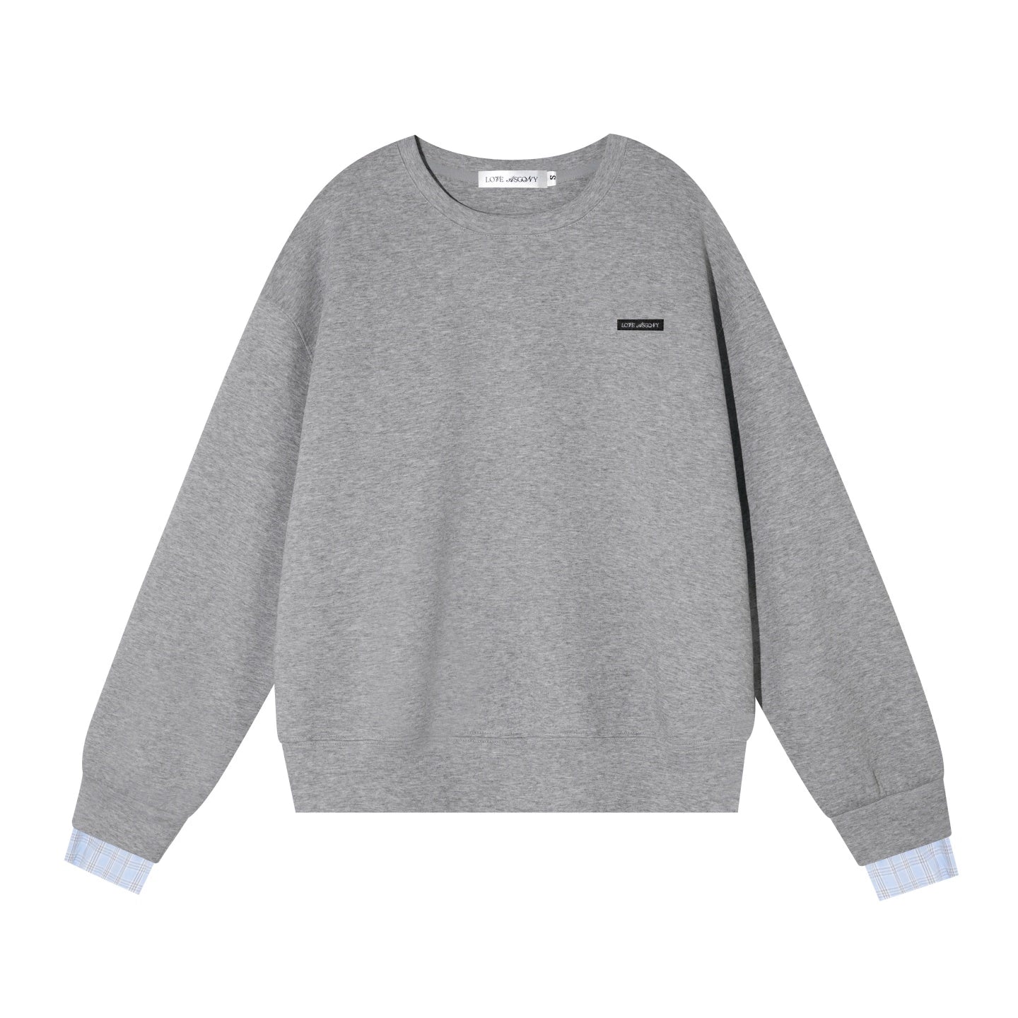 Patchwork Sweatshirt &amp; Curved-Hem Knit Pants Set