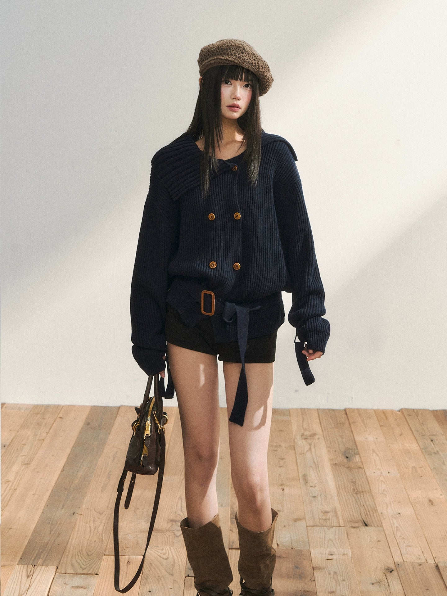 Black High-Waist Bodycon Mini Shorts