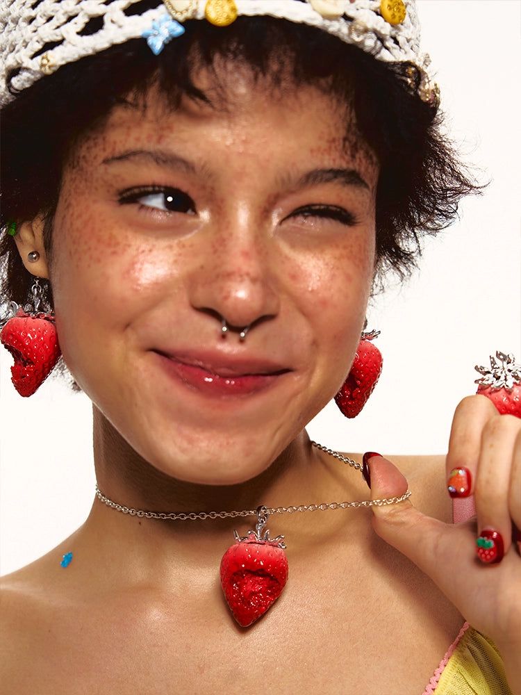 Strawberry K Gold Necklace