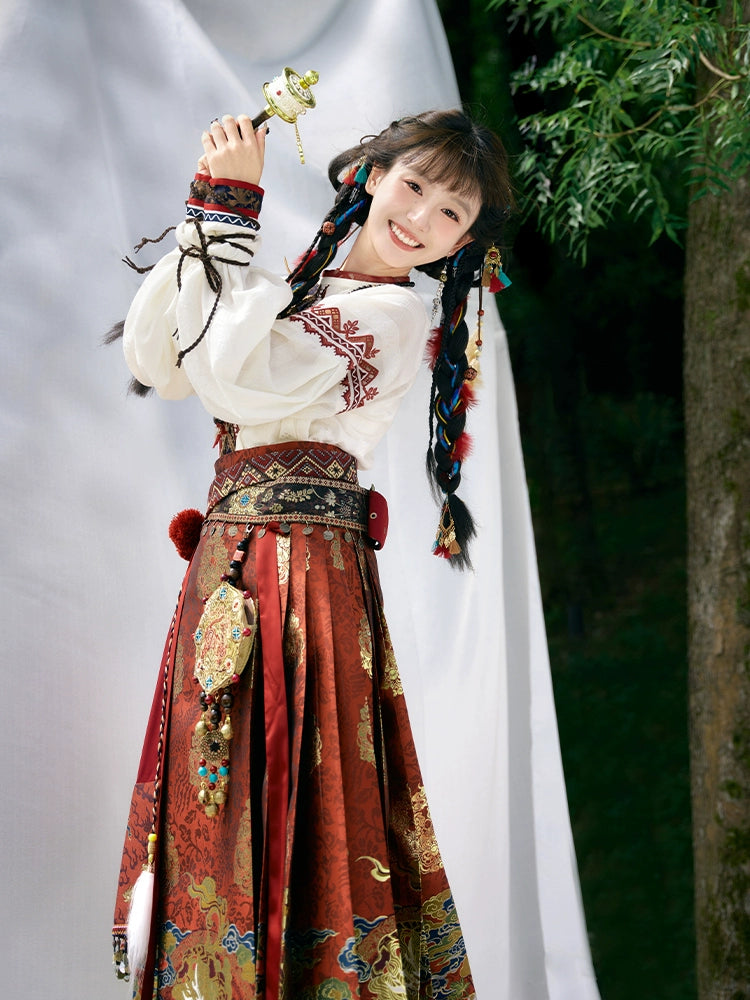 &quot;雪原花-盗墓笔记联名&quot; Modern-Style Hanfu Set