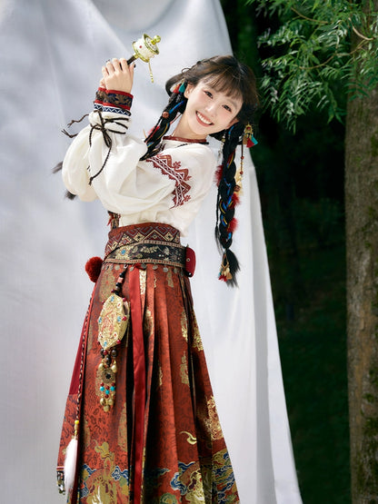 &quot;雪原花-盗墓笔记联名&quot; Modern-Style Hanfu Set