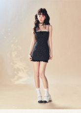 Black Spaghetti Strap Dress - CHINASQUAD