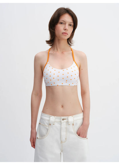 Star Print Racerback Sports Bra