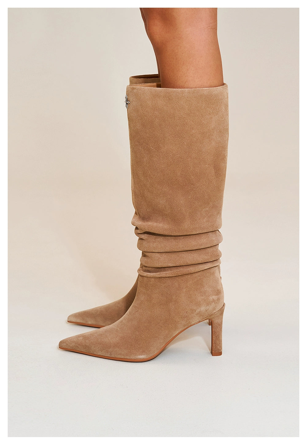 RAGE Wildstorm Suede Stacked Leather High-Heel Boots