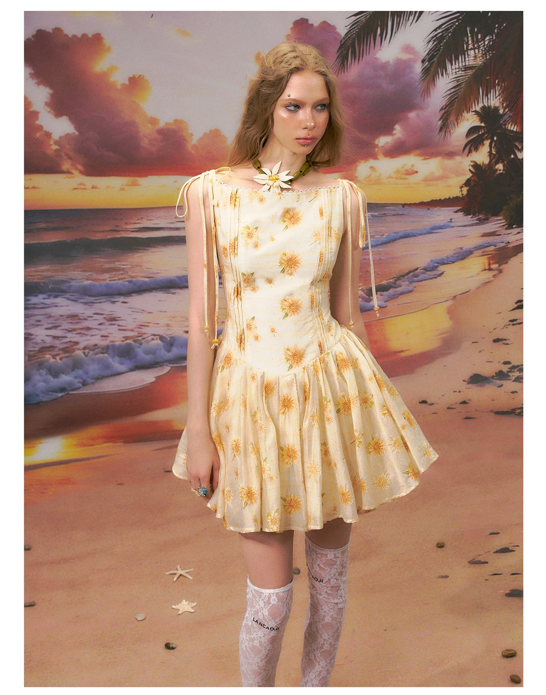 Floral One-Shoulder A-Line Mini Dress