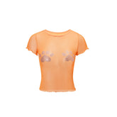 Cat Claw Hot Drilling Mesh T-shirt - CHINASQUAD