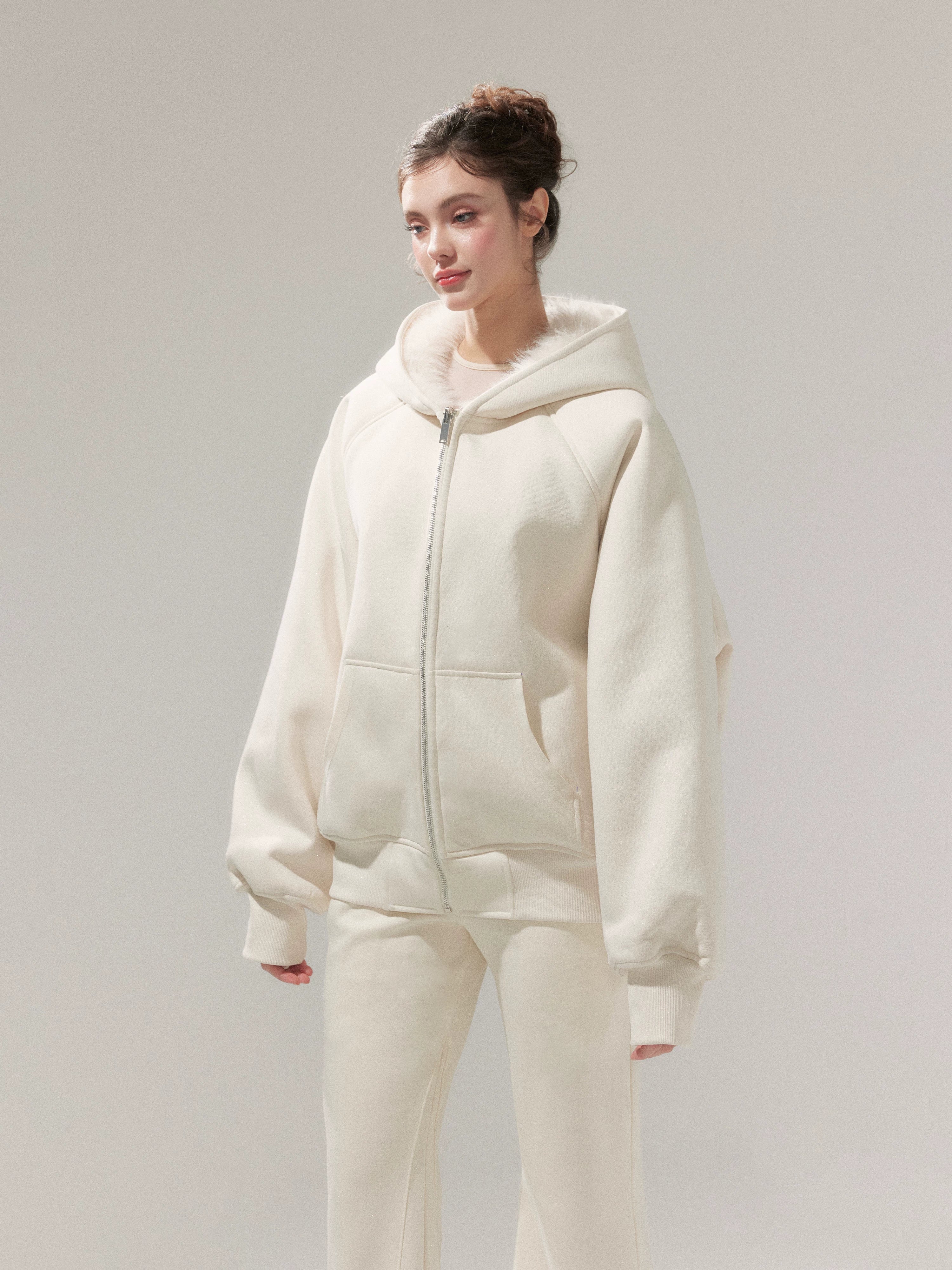 Hooded Fleece Jacket &amp; Plush Sweatpants Set