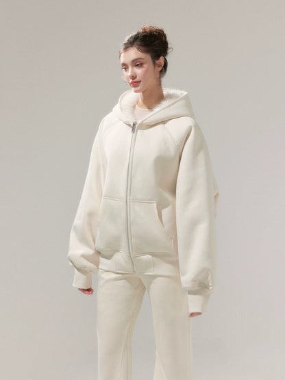 Hooded Fleece Jacket &amp; Plush Sweatpants Set