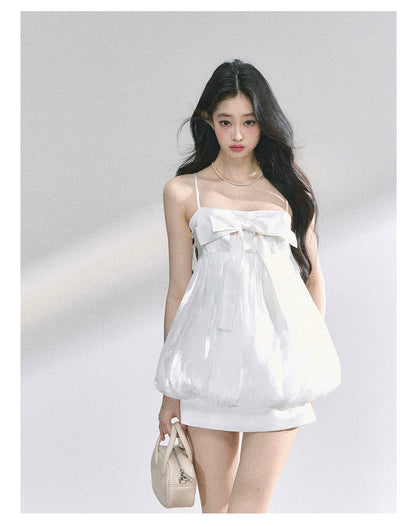 Puff Blossom Off-Shoulder Mini Dress