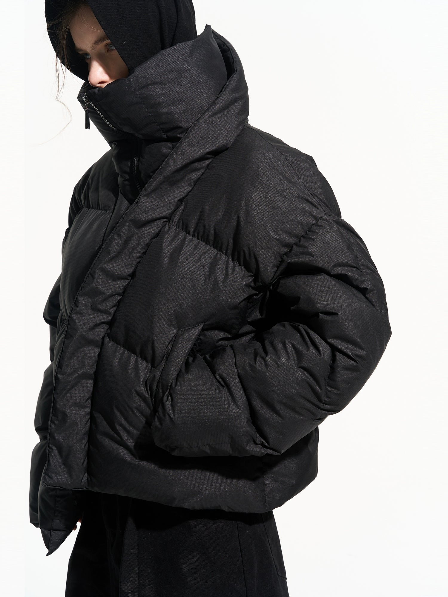 Asymmetric Deconstructed Cotton Padded Jacket